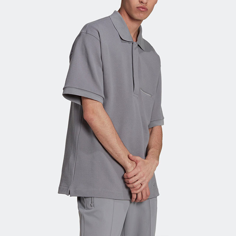 Мужская рубашка поло TIE-BREAK POLO серая Adidas Originals, серый — фото 4
