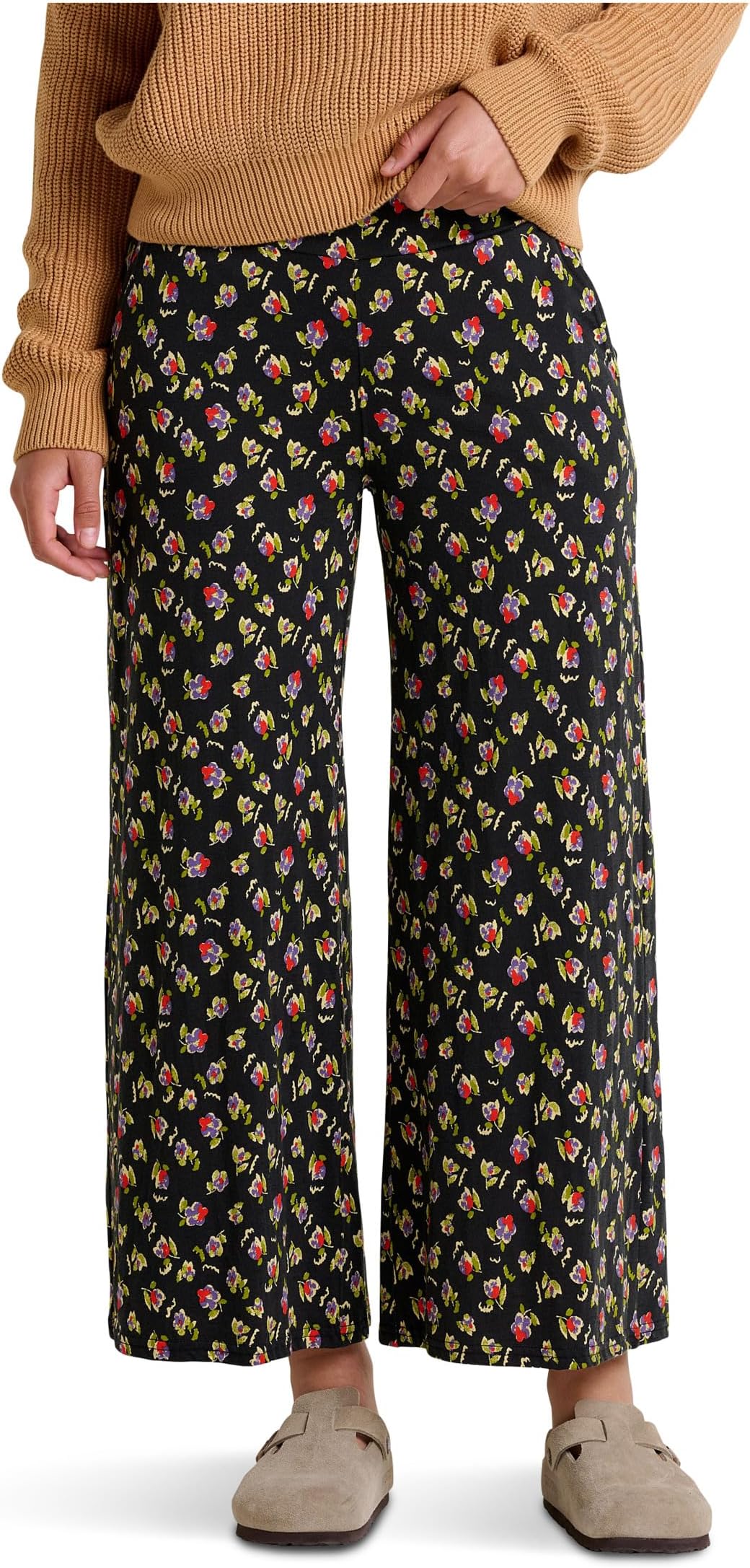 

Брюки Toad&Co Chaka Wide Leg Crop Pants, цвет Black Pansy Print