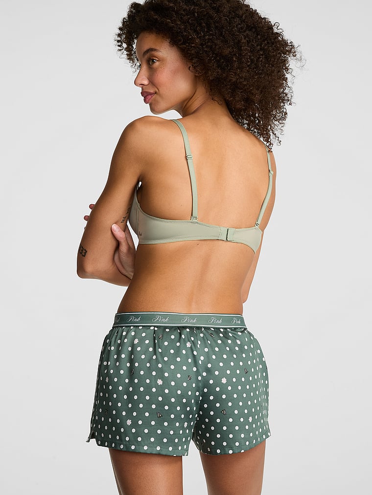 

Шелковые свободные пижамные шорты для сна Pink, lyocell faded sage dot