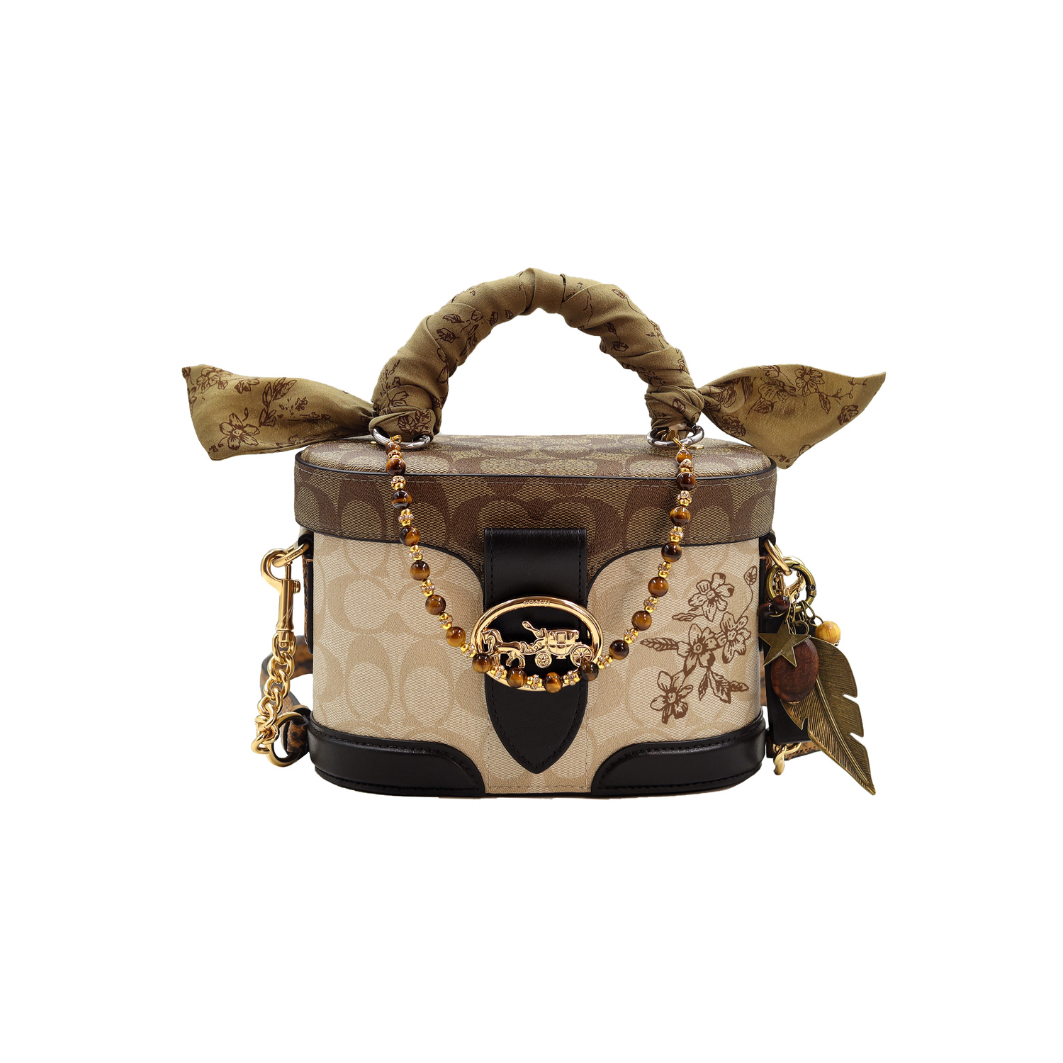 

COACH Кожаная ветронепроницаемая сумка через плечо с ручной росписью, Wind Cotton