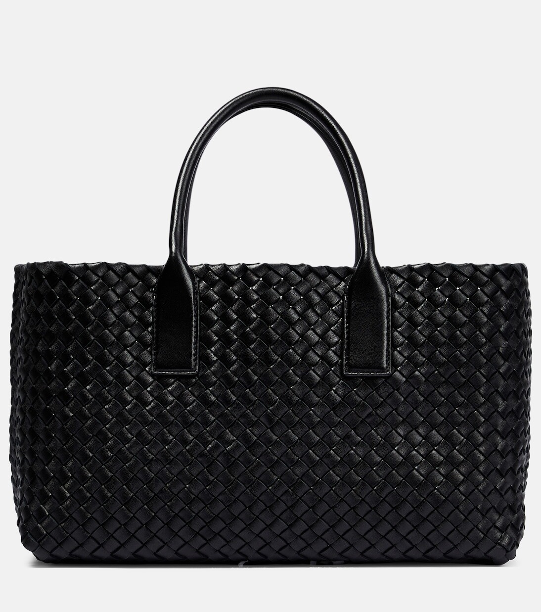 

Маленькая кожаная сумка-тоут cabat Bottega Veneta, черный