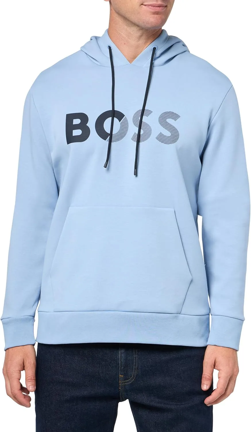 

BOSS худи с капюшоном и тисненым логотипом