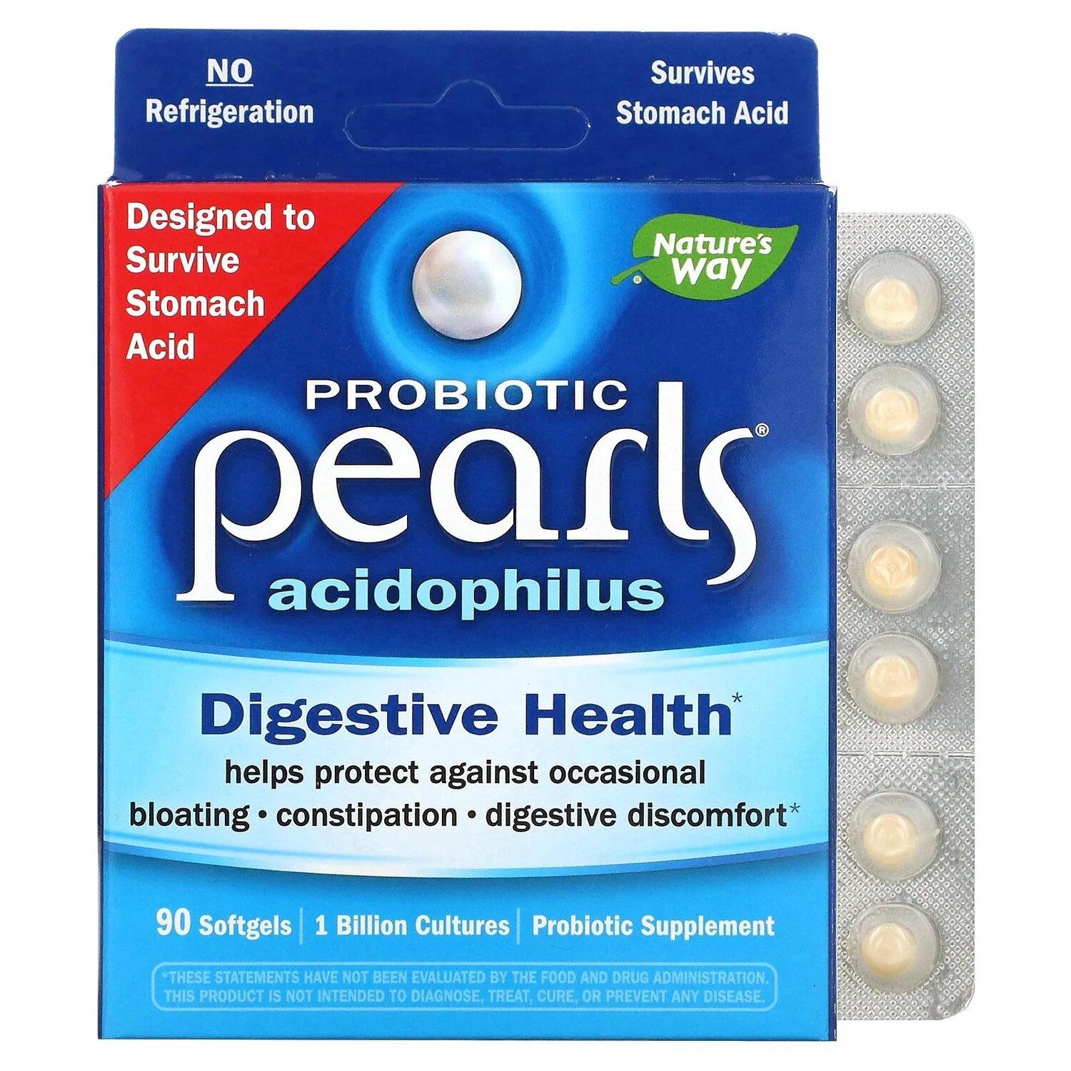 

Nature's Way Пробиотик Pearls Acidophilus 90 желатиновых капсул