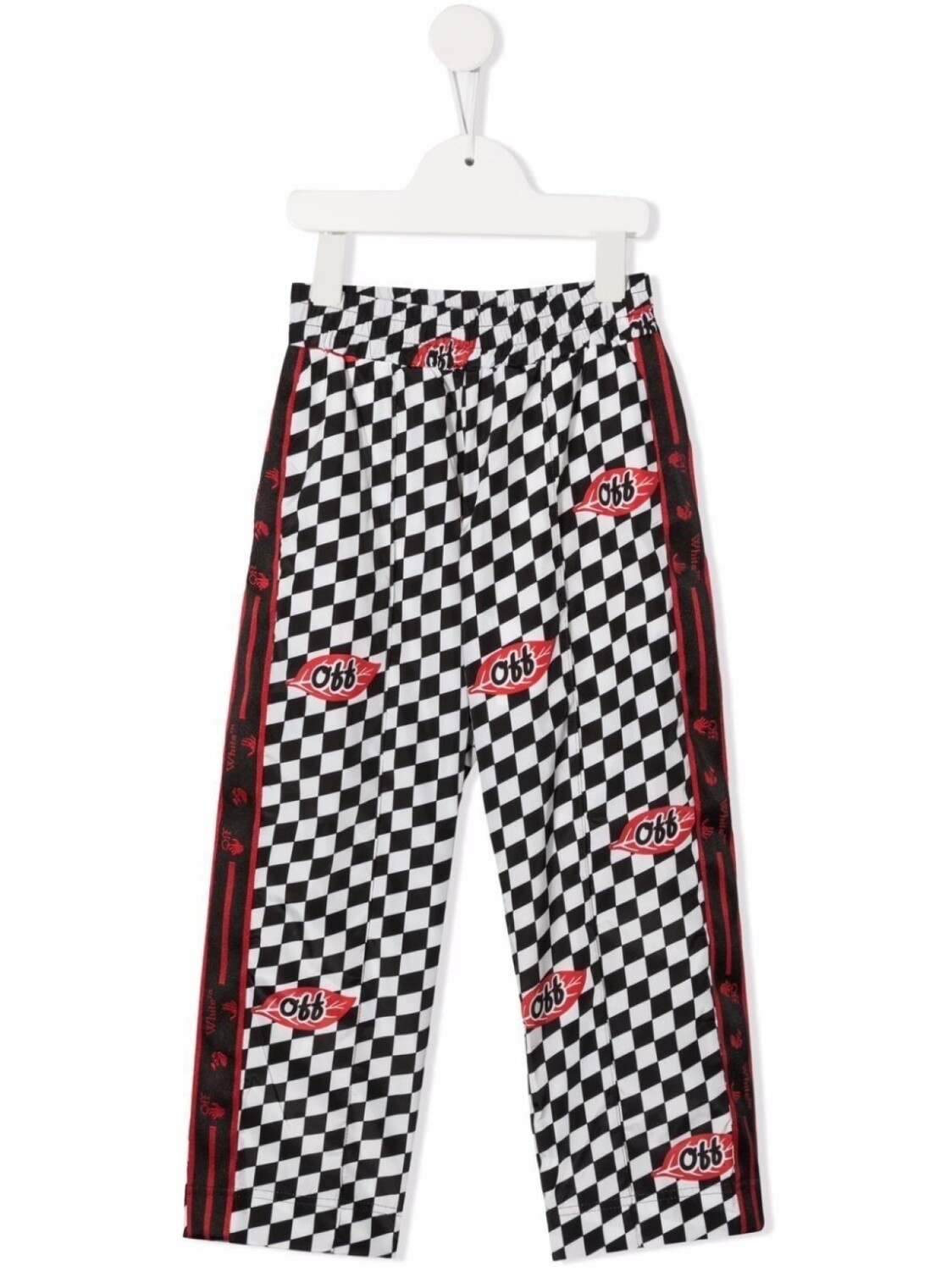 

Off-White Kids спортивные брюки Leaves в клетку, черный