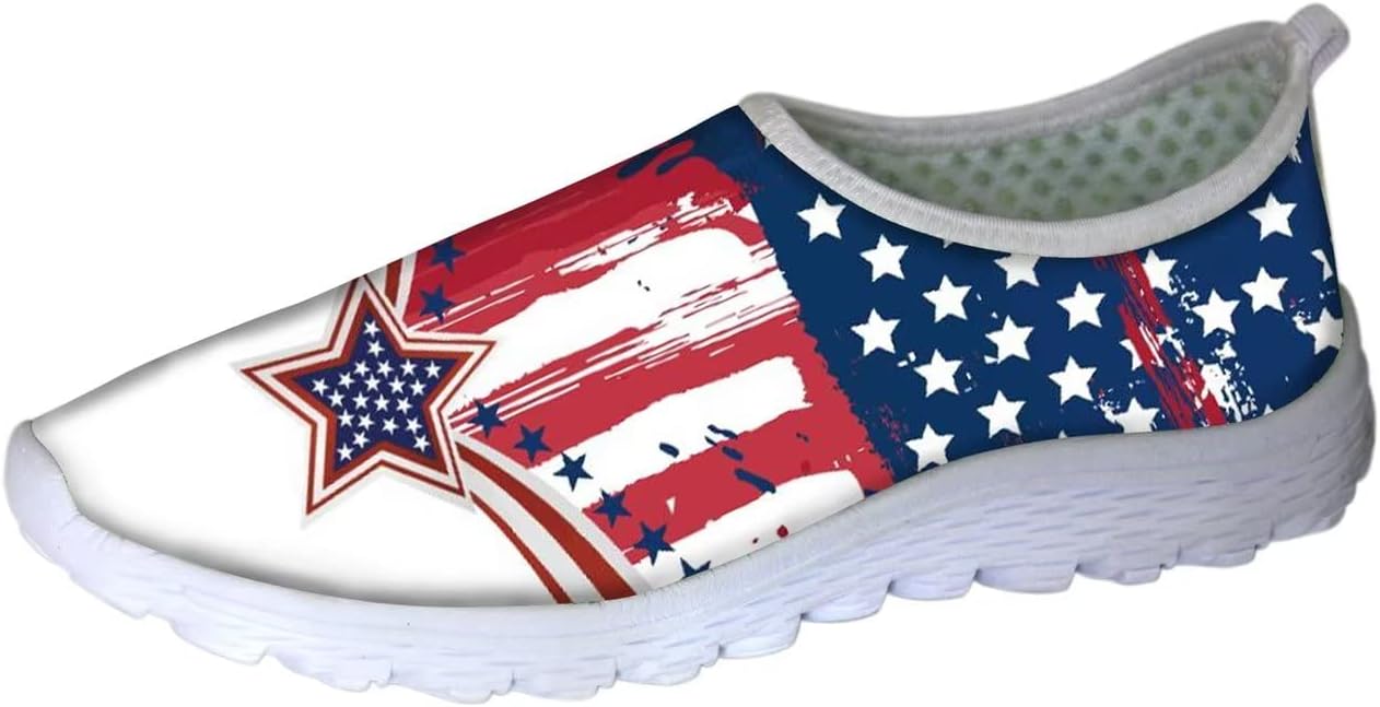 

Мужские кроссовки Forchrinse Moon Star, женские прогулочные слипоны, спортивные кеды в патриотическом стиле, дышащие, American Flag