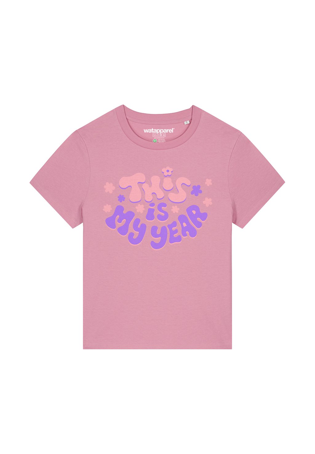 

Футболка с принтом THIS IS MY YEAR watapparel, светло-розовый