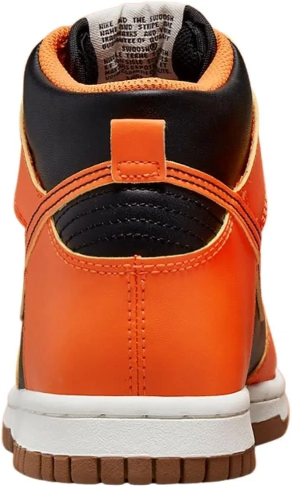 Мужские баскетбольные кроссовки Nike Dunk Hi Retro, черный/оранжевый — фото 4