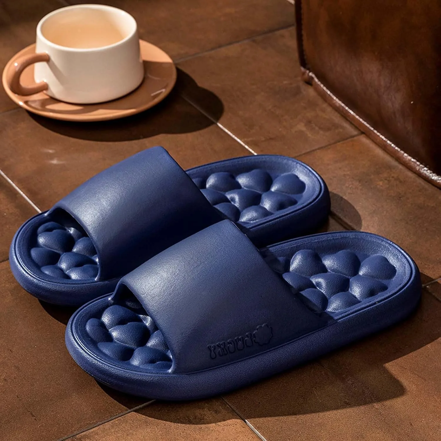 Женские и мужские купальники Cloud Shoes Ультрамягкие тапочки с мягкой ортопедической подкладкой из пены с эффектом памяти, нескользящие и устойчивые Generisch, темно-синий — фото 2