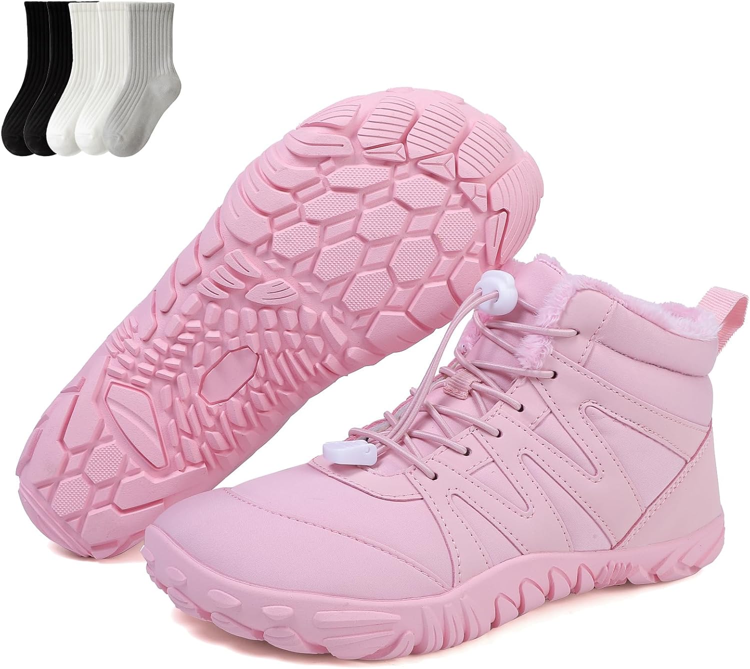 

Зимние походные босоножки для женщин и мужчин 2025, водонепроницаемые и противоскользящие ботинки с широкой носочной частью Rolinb, розовый