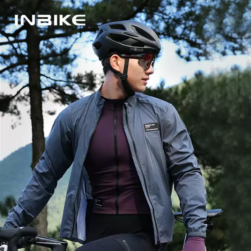 

Ветровка INBIKE для мужчин и женщин, ветрозащитная, быстросохнущая велосипедная одежда, топы для шоссейных велосипедов, велосипедные куртки, серо-синий XL