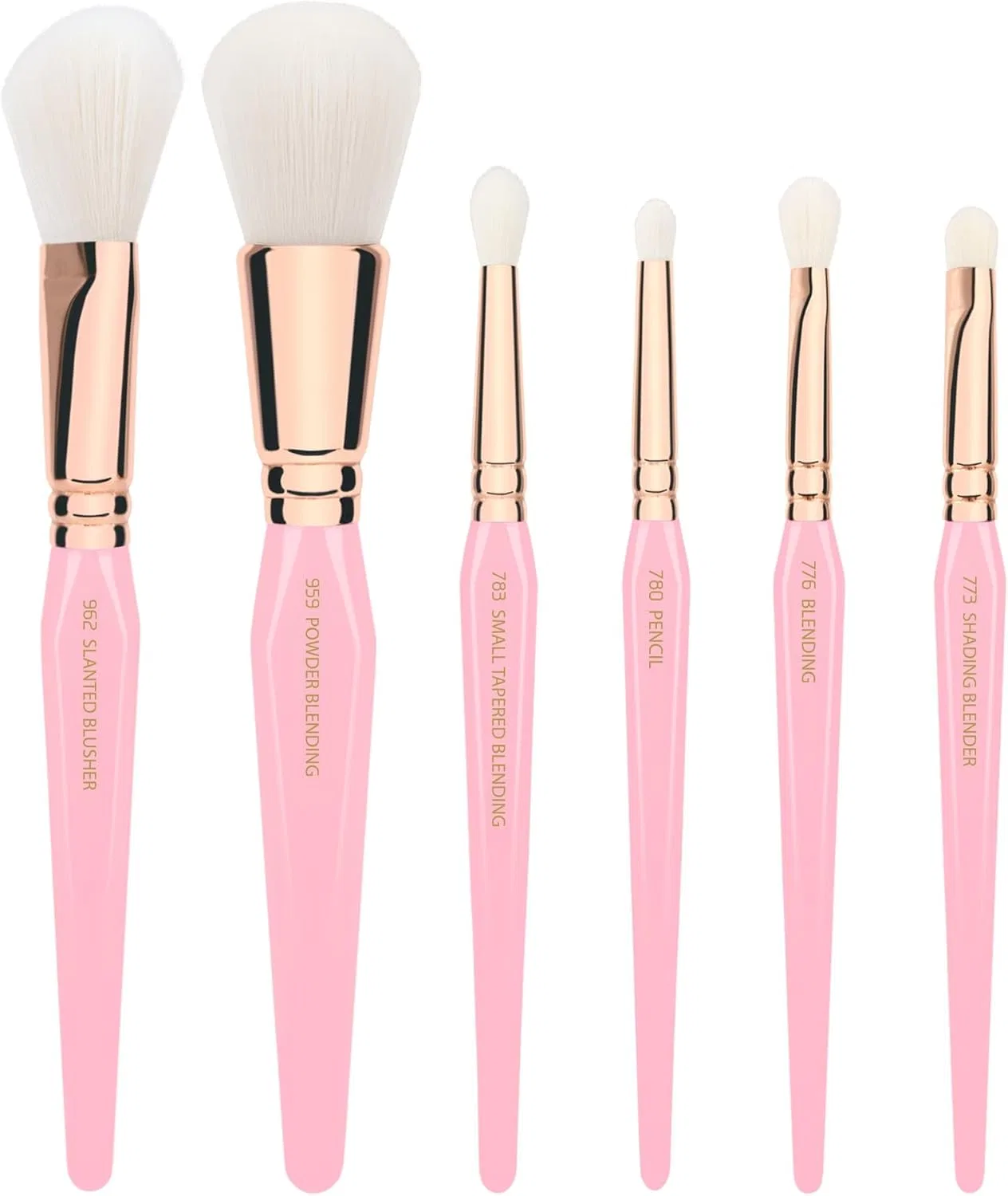 Набор кистей для макияжа Bdellium Tools Pink Golden Triangle, 6 предметов, розовый