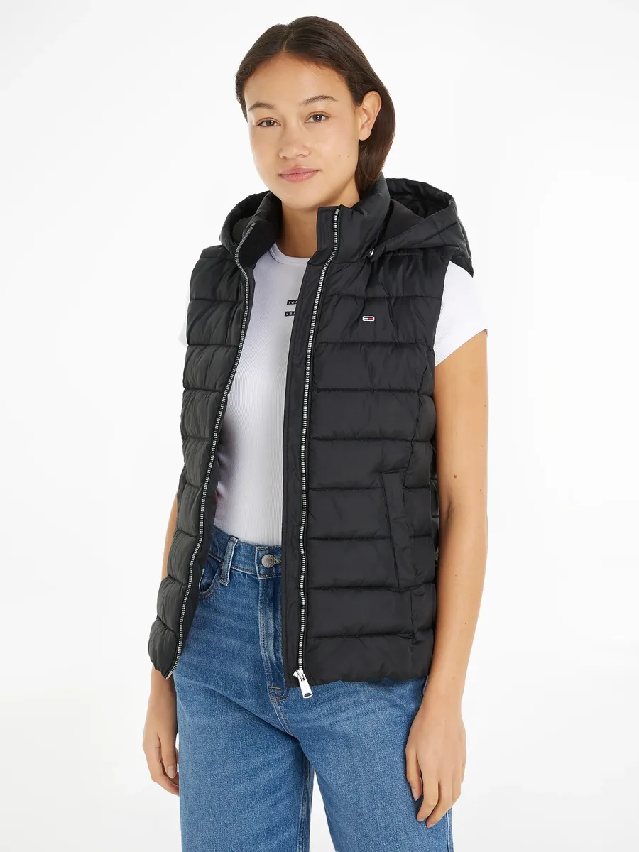 

Стеганый жилет Tommy Jeans "TJW BASIC HOODED VEST", с капюшоном, черный