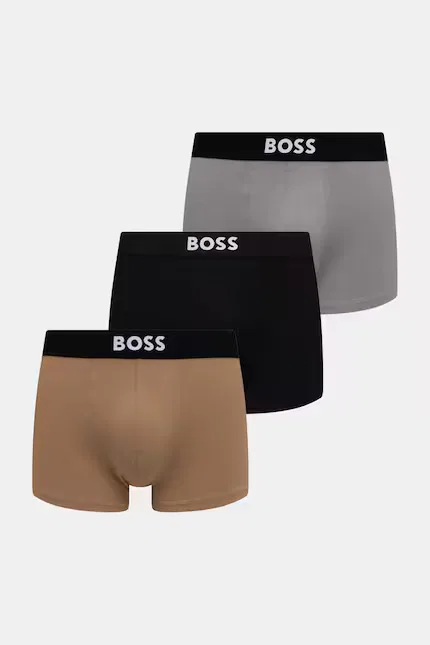 Боксеры мужские из хлопка с эластаном Trunk 3P ONE 3 шт BOSS, серый