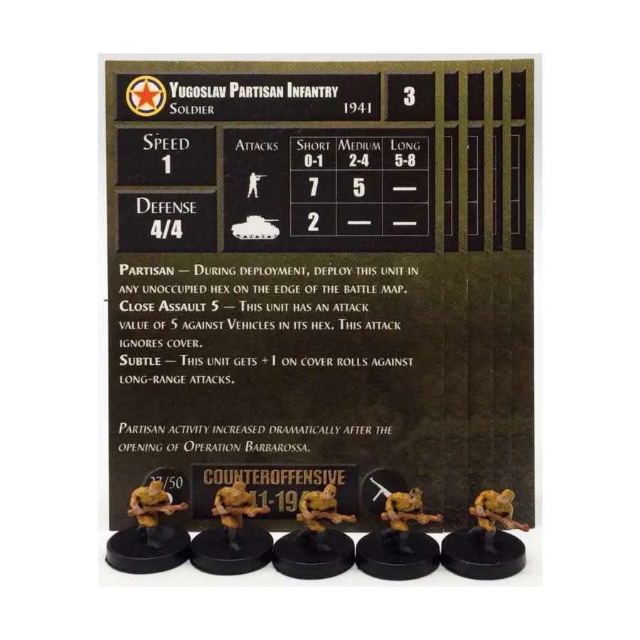 

Югославская партизанская пехота (C) x5, Axis & Allies - Collectible Miniatures Game - Counter Offensive 1941-1943 Singles