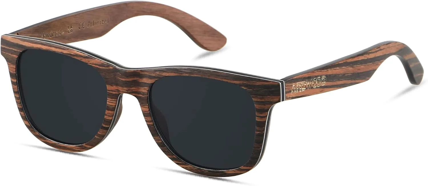 

Деревянные солнцезащитные очки ANDWOOD с поляризацией для мужчин и женщин, защита от УФ-излучения, бамбуковые солнцезащитные очки, Ebony Wood | Polarized Black