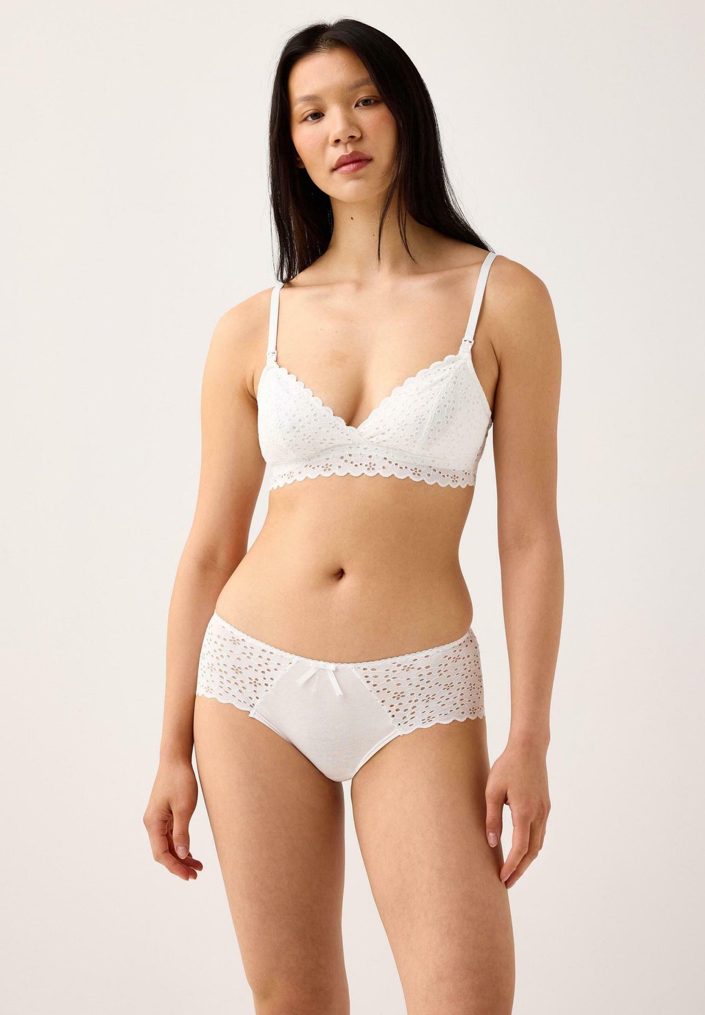 

Треугольный бюстгальтер NURSING WITH BRODERIE ANGLAISE Lindex, белый