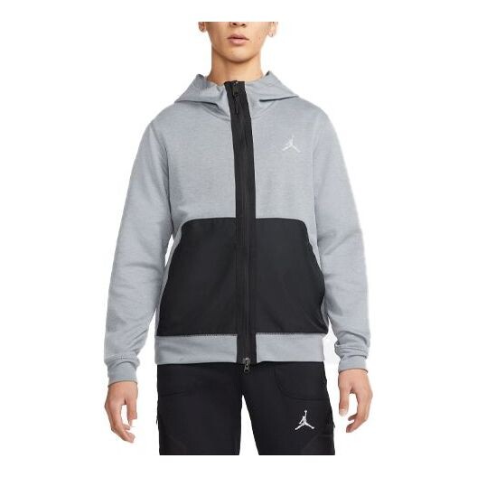 

Толстовка Men's Air Jordan Contrasting Colors Pocket Sports Hooded Cardigan Jacket Gray, серый