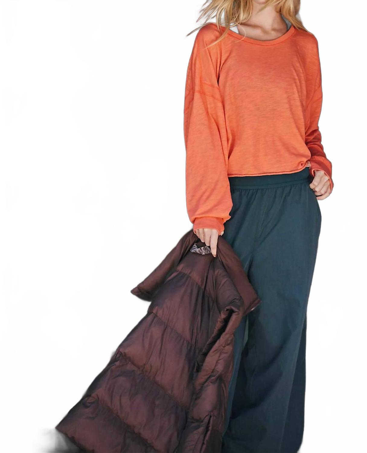 

Длинный топ My Time Layer в цвете неоново-коралловый Free People, Neon Coral