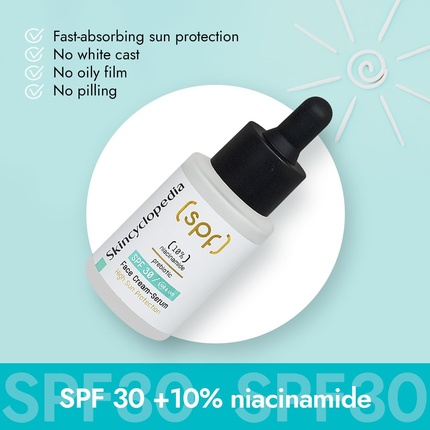Солнцезащитный увлажняющий крем для лица SPF 30 с 10% ниацинамидом, сыворотка 30 мл Skincyclopedia — фото 2
