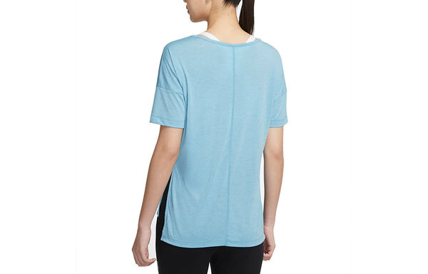 Футболка как w ny df layer ss top cerulean Nike, синий — фото 2