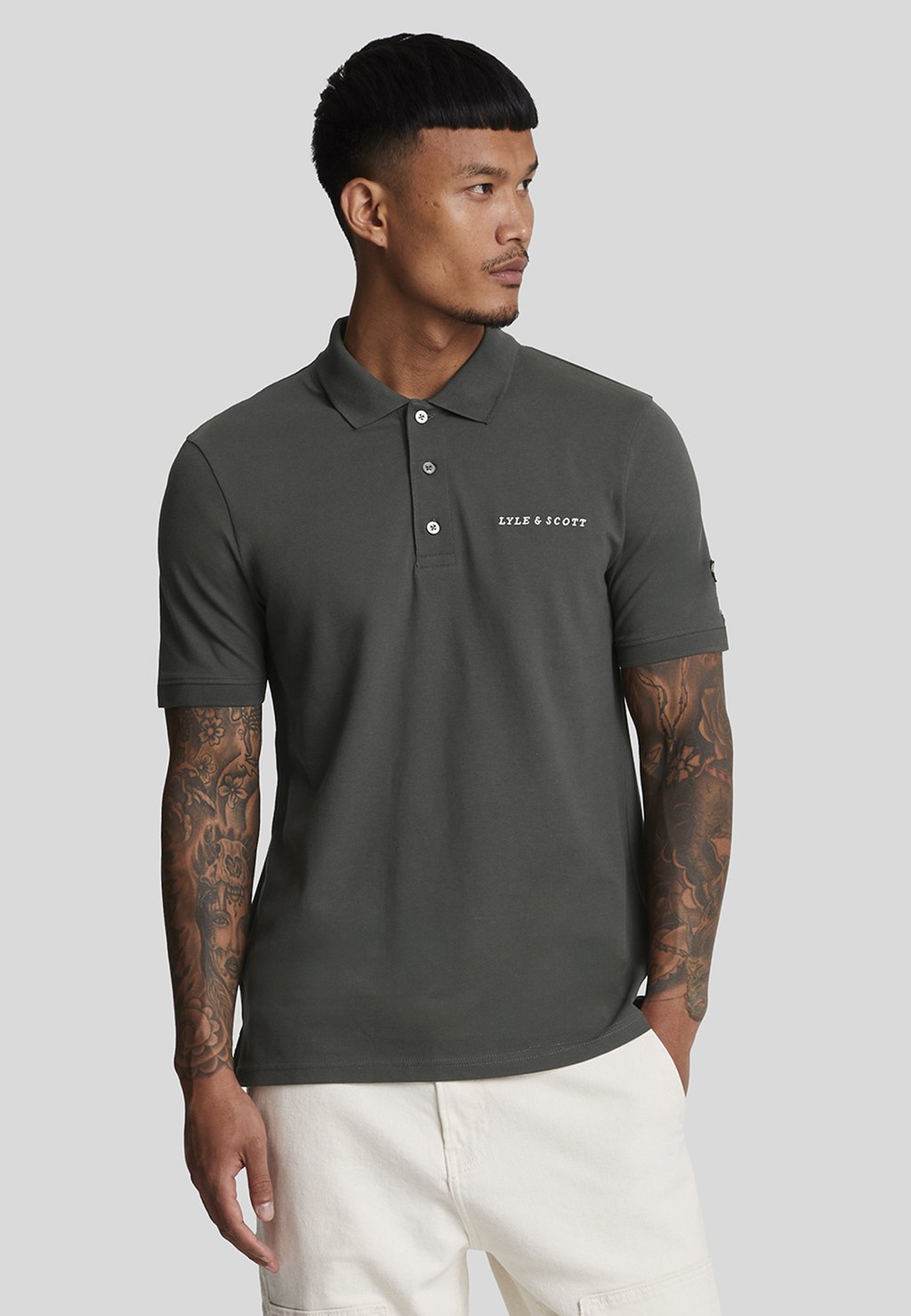 

Рубашка поло EMBROIDERED Lyle & Scott, серый