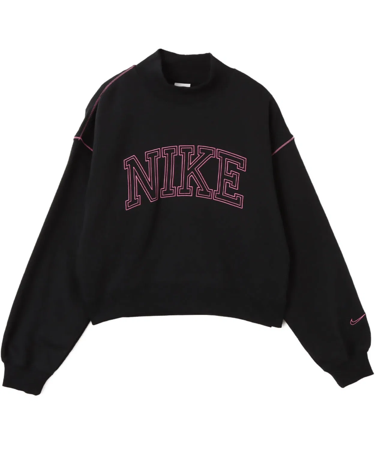 Свитшот женский Nike Sportswear Phoenix Fleece оверсайз с высоким воротником чёрный
