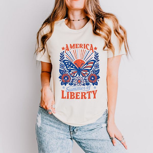 

Футболка America summer of liberty с эффектом поношенности Simply Sage Market