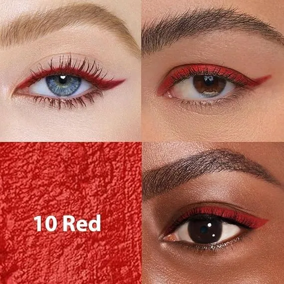 Подводка для глаз Color Gel Flash Eyeliner, No Brand, 2 шт., 10 Red — фото 3