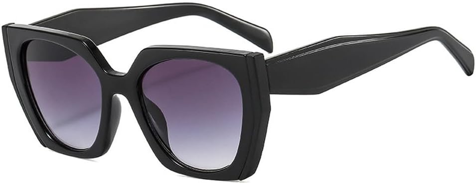 

Популярные модные солнцезащитные очки «кошачий глаз» в форме многоугольника для женщин, винтажные, с прозрачным градиентом, защита от УФ-излучения UV400, двухцветные солнцезащитные очки для мужчин WNCKSQ, Black Gray Gradient