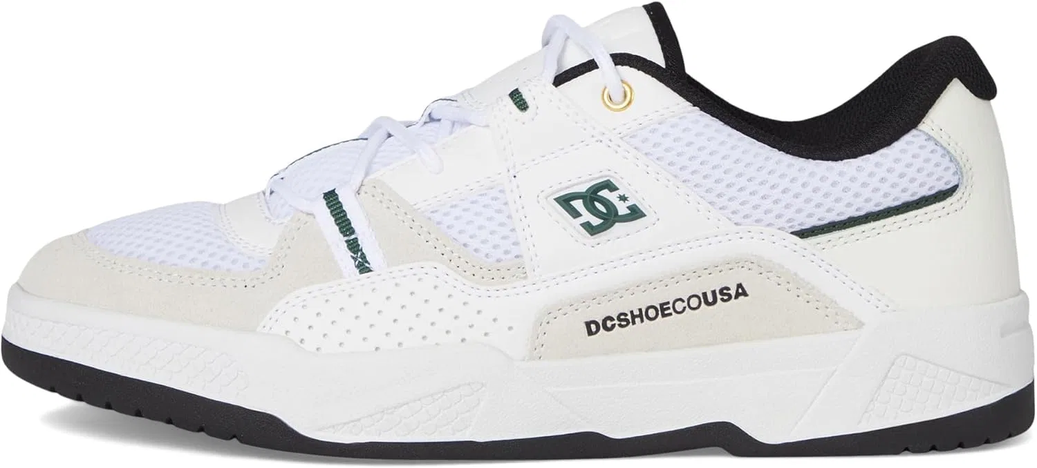 Мужские скейтбордические кроссовки DC Shoes Construct, White Black Green — фото 4