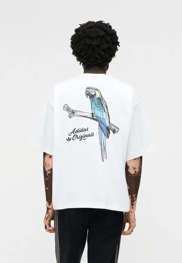 Футболка с принтом попугая Adidas Originals, White