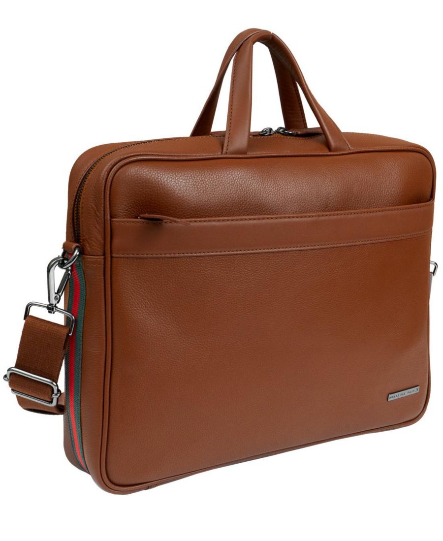 

Портфель Hey Handsome из натуральной кожи с зернистой текстурой, 18 дюймов Boarding Pass, коричневый