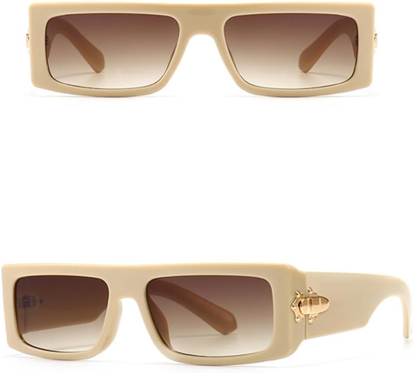 

Винтажные прямоугольные солнцезащитные очки для женщин и мужчин, маленькая оправа, плоская верхняя часть, градиентные солнцезащитные очки для женщин VFDHN, Light Tan Tea