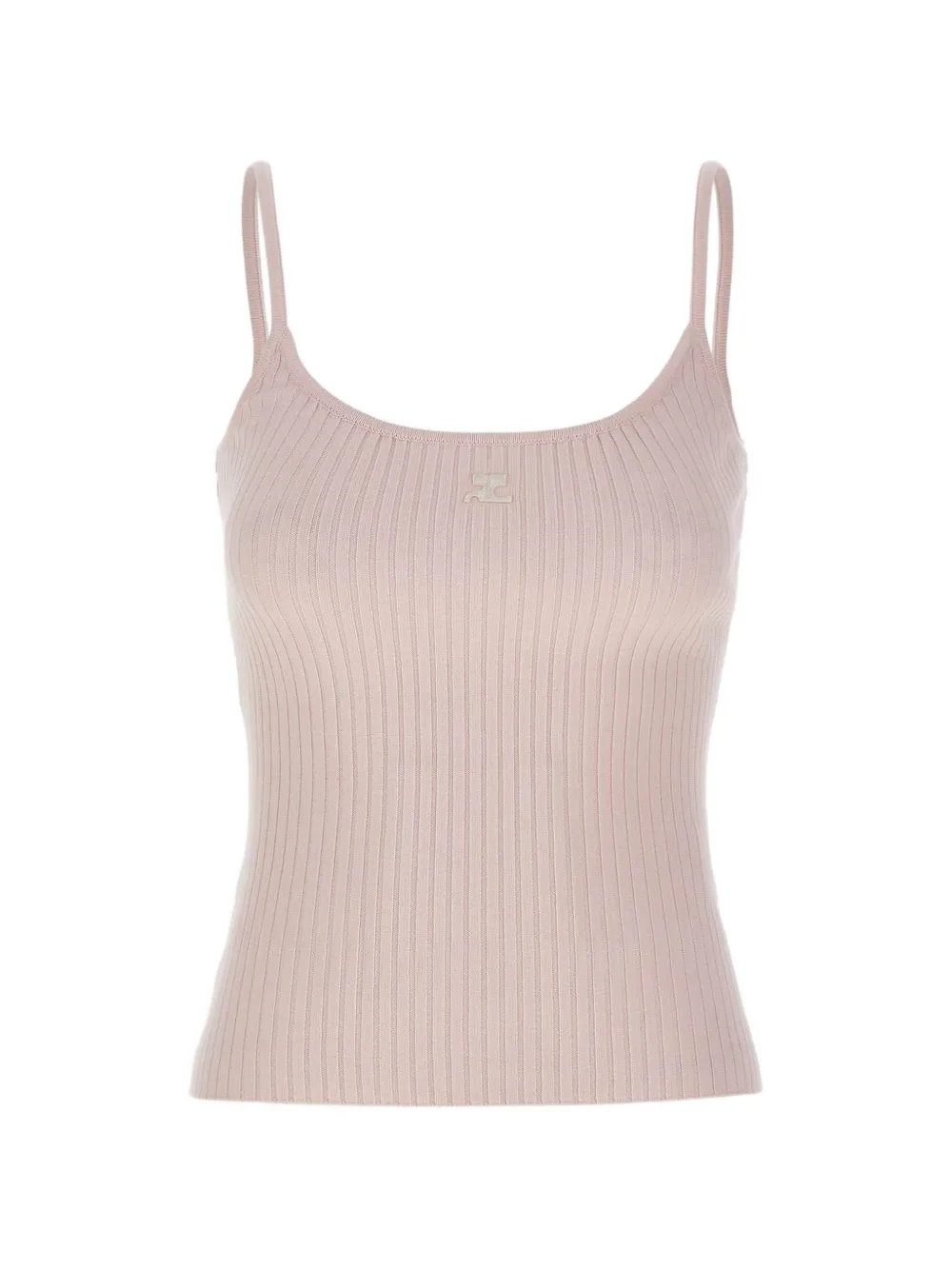 

Топ в рубчик с логотипом Courrèges, розовый