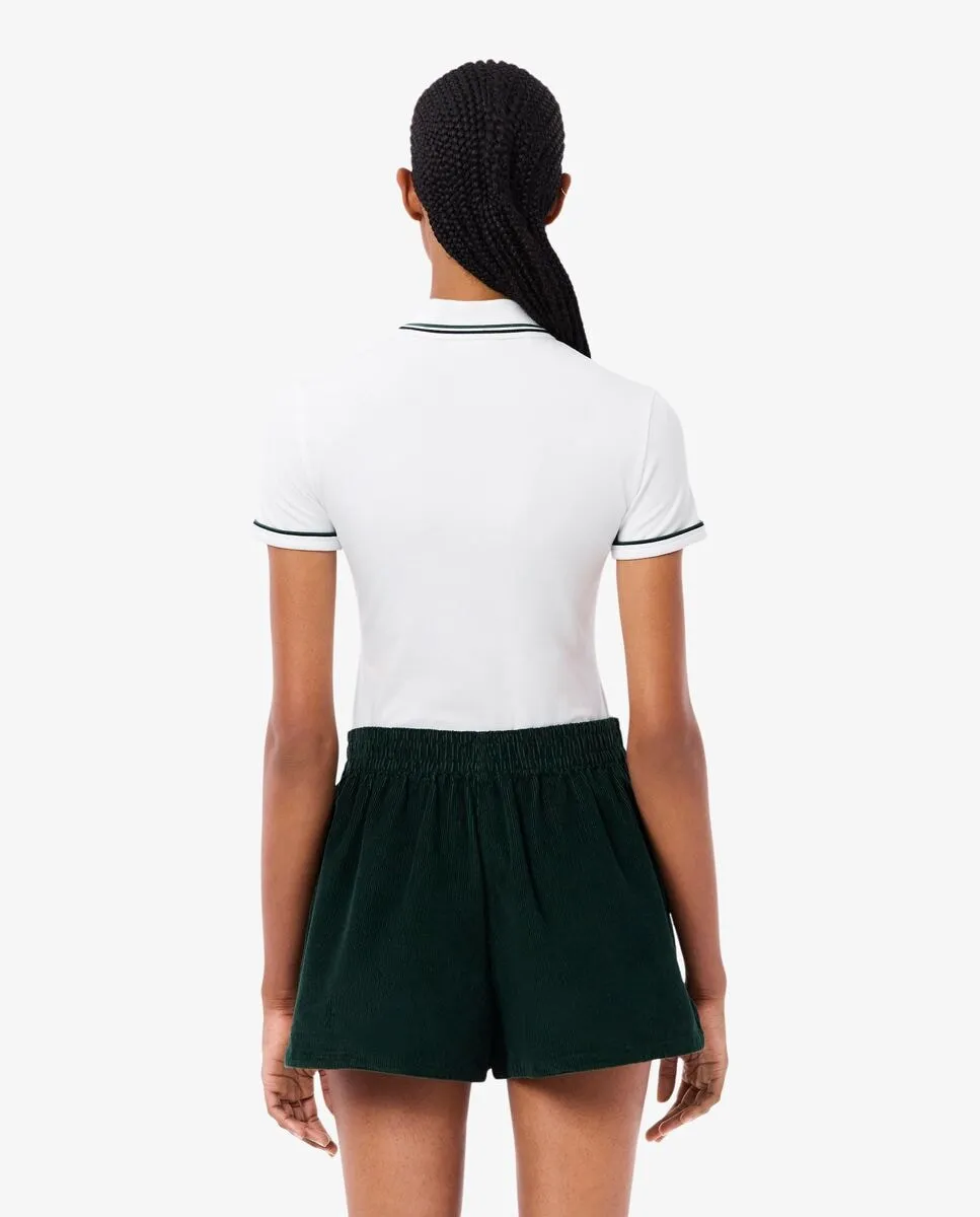 Женская футболка поло Lacoste, приталенная, белый — фото 3