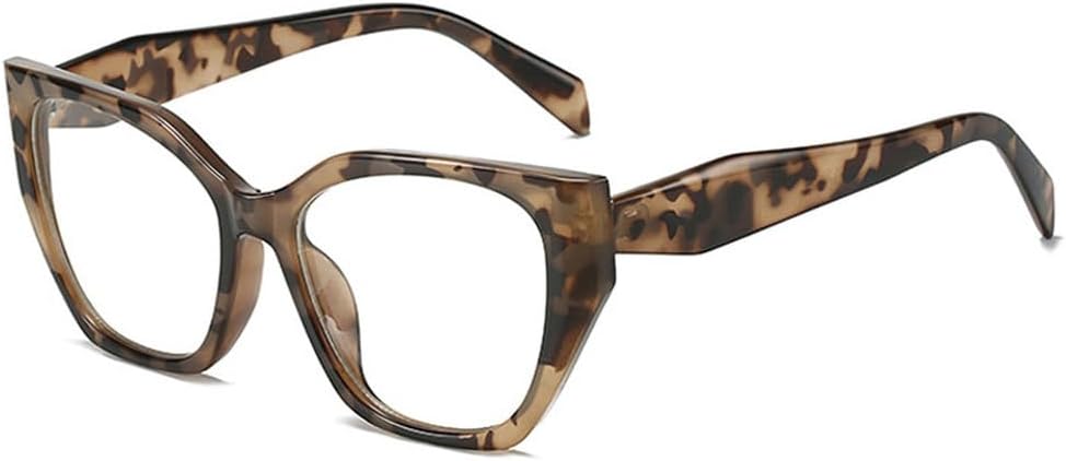 

Ретро-солнцезащитные очки «кошачий глаз» с многоугольными линзами, модные женские двухцветные очки с защитой от УФ-излучения UV400, мужские солнцезащитные очки с прозрачными линзами Ocean TKKTLLT, Leopard Clear