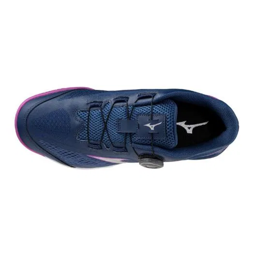 Кроссовки для настольного тенниса «Wave Medal 8 BOA» от Mizuno, Navy X Galaxy Silver — фото 4