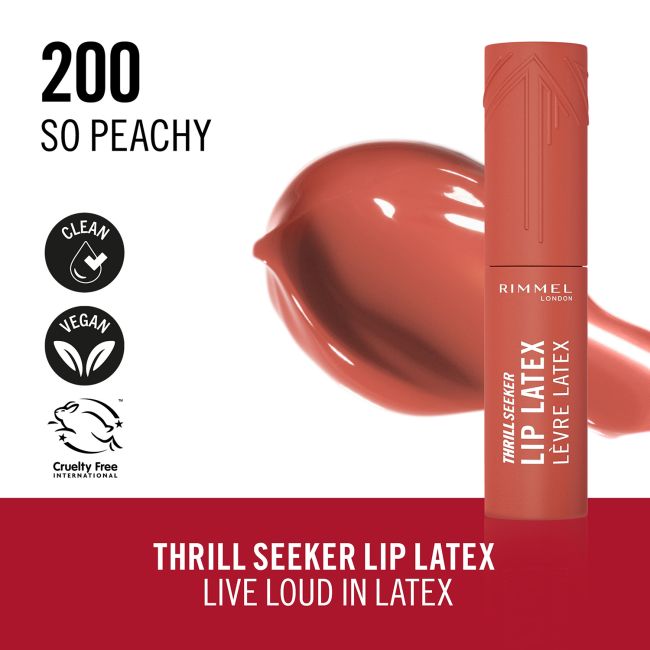 Жидкая губная помада из латекса Rimmel, цвет 200 so peachy, 6 мл — фото 3