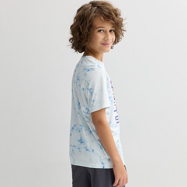 Футболка с принтом Boys 8-20 dry tek в размерах regular и husky Tek Gear, Blue Football — фото 2