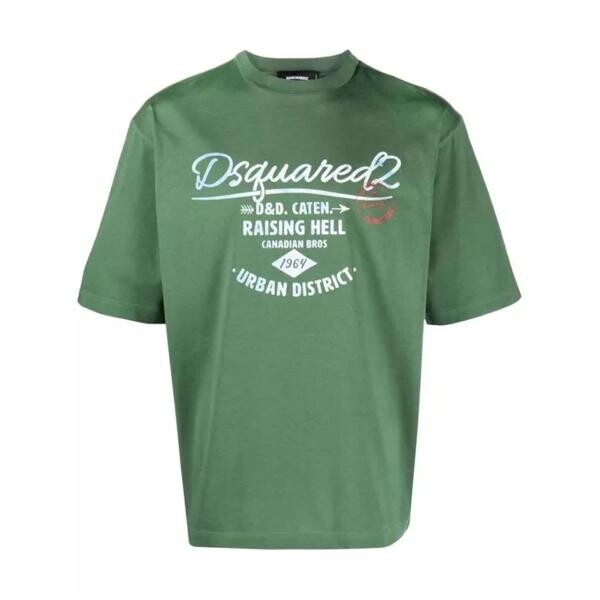 

Футболка logo-print cotton t-shirt Dsquared2, зеленый