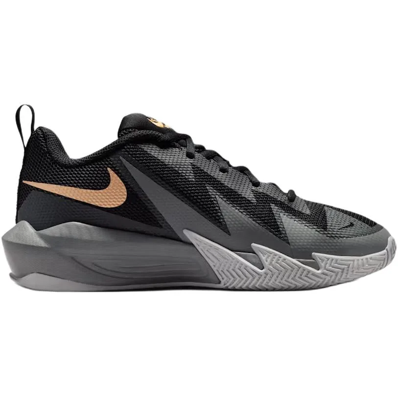 Nike Детские баскетбольные кроссовки low top дышащие черно-серые — фото 3