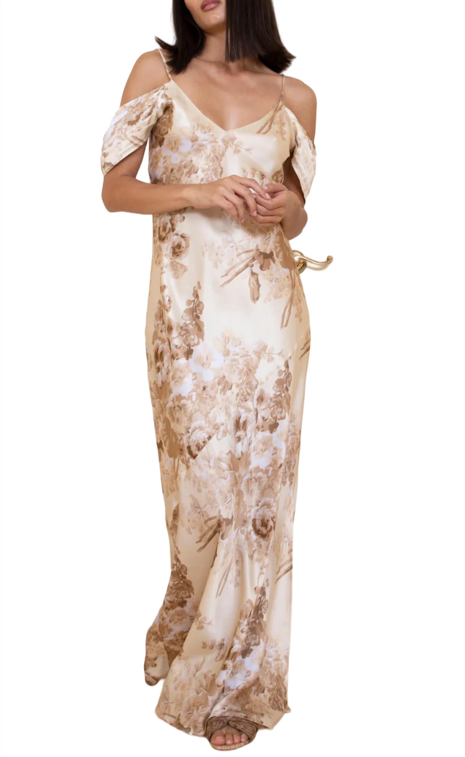 

Длинное платье Capri Noa из рафии с цветочным узором Gold Hawk, цвет raffia floral