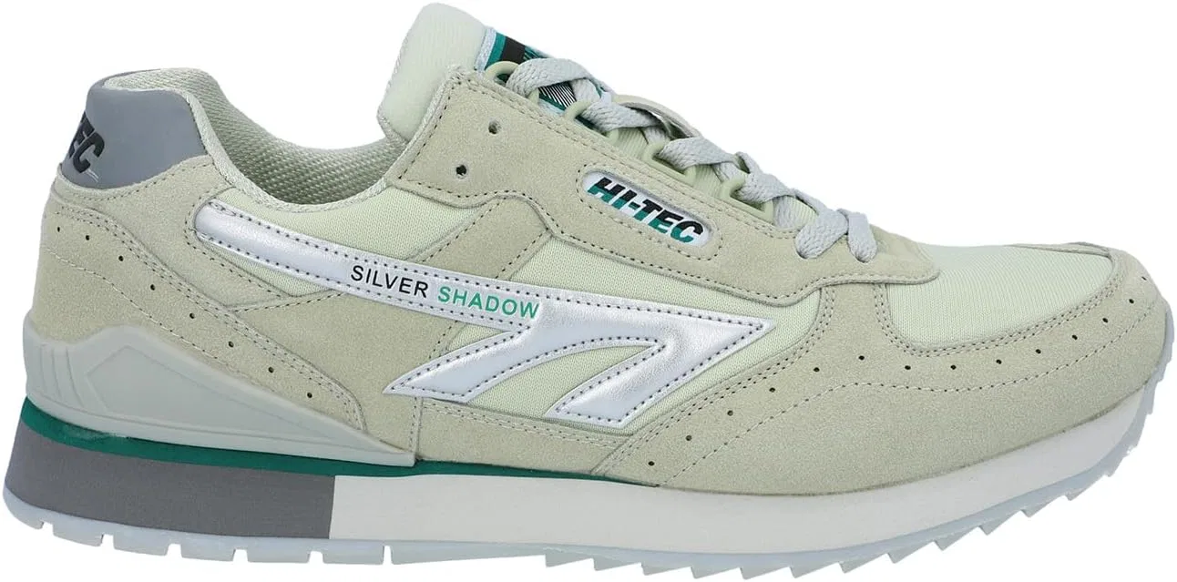 Кроссовки HI-TEC Silver Shadow OG, серебристо-серые с зелеными вставками — фото 2