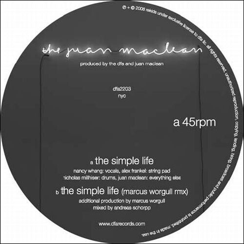 

Сингл 12" Juan Maclean: Simple Life
