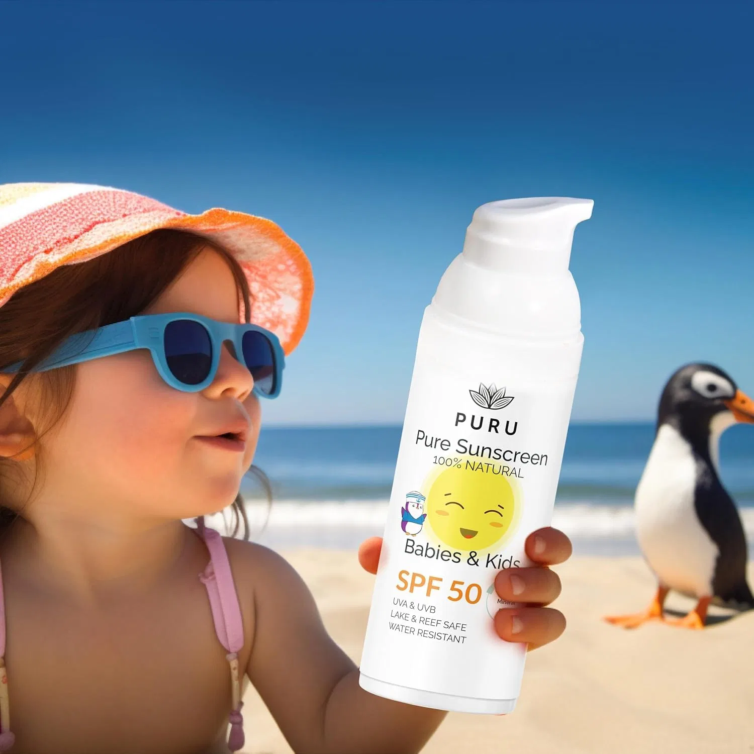 Минеральный солнцезащитный крем SPF 50 для детей PURU Pure Mineral Sun Cream 50 мл Puru — фото 2