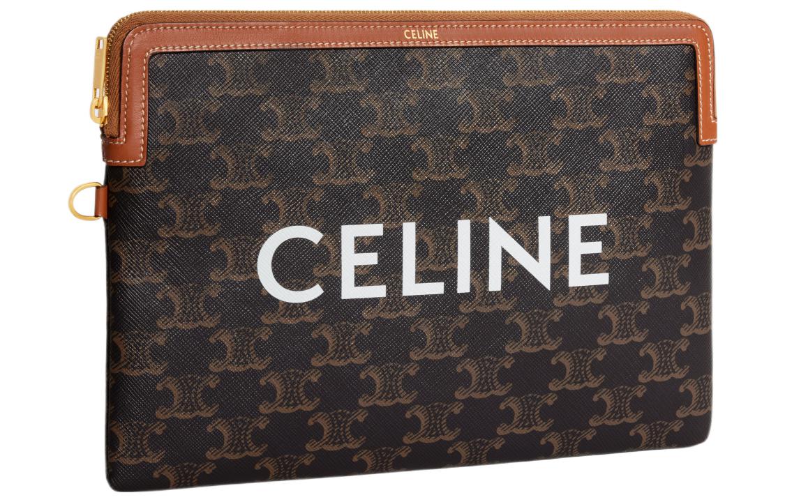 Клатч малый женский Triomphe из натуральной кожи Tawny CELINE, Set (Bag+Dust Bag) — фото 3