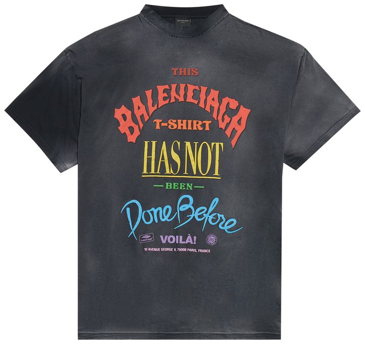 

Футболка Balenciaga Not Been Done T-Shirt 'Washed Out Black', черный