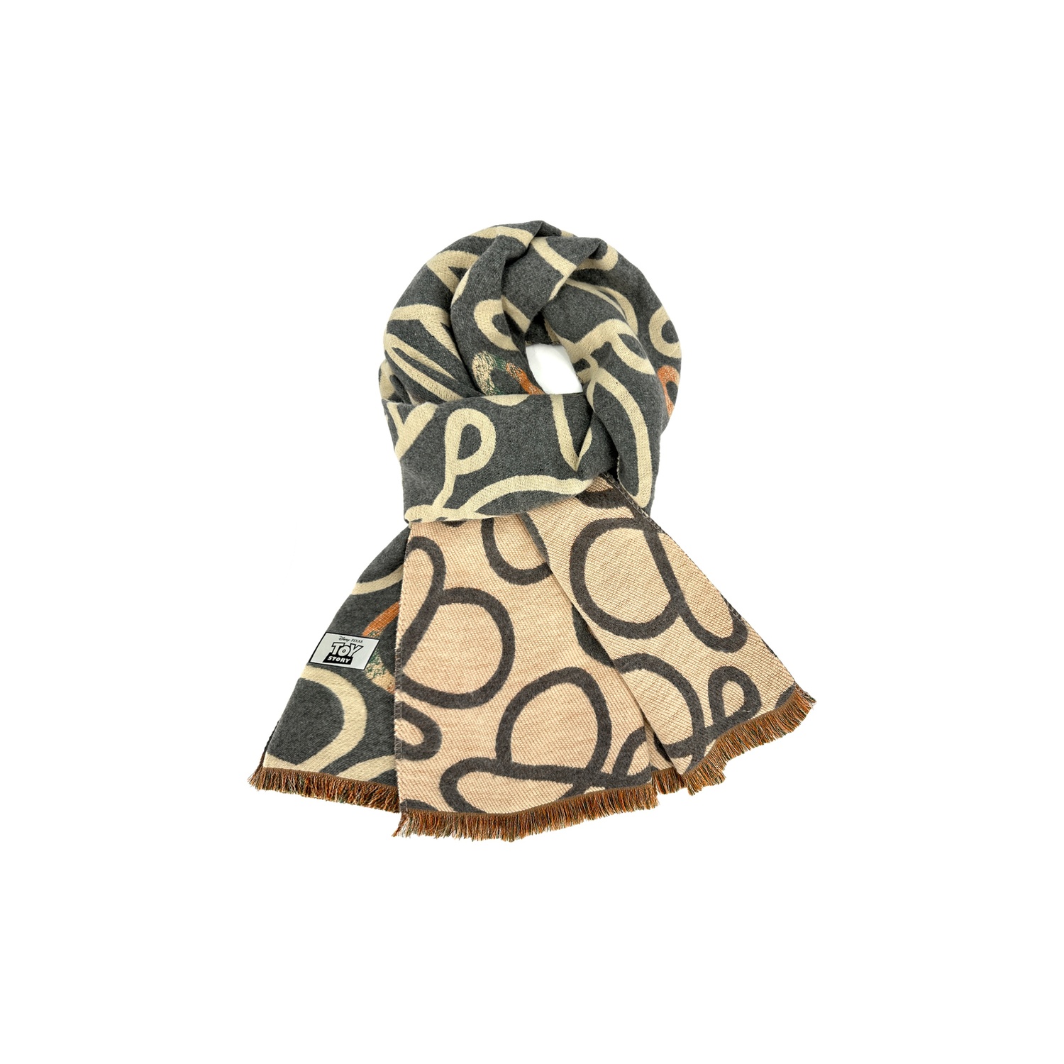 

Disney Полиэстеровый вязаный шарф унисекс, Curve Gray