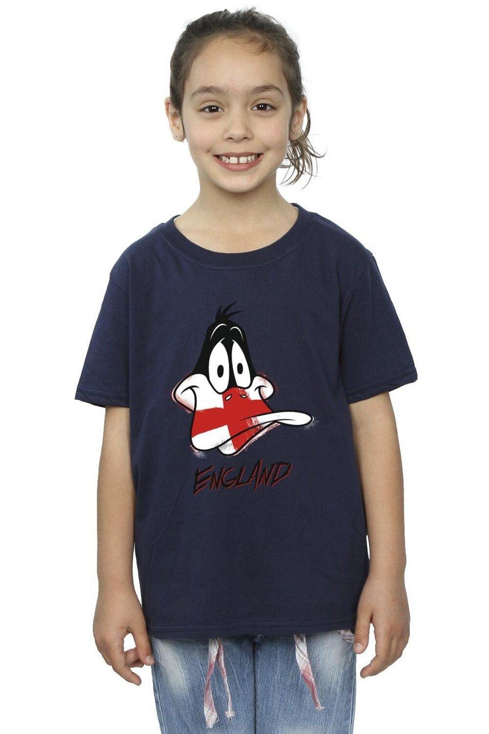 

Хлопковая футболка Daffy England Face Looney Tunes, темно-синий