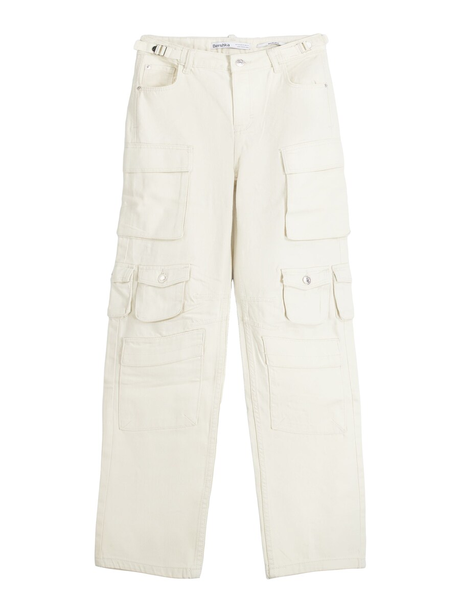 

Брюки-карго Bershka Loose fit Cargo Pants, экрю
